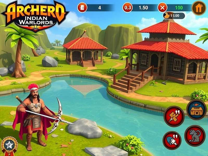 Archero Indian Warlords gameplay screenshot showing Indian-themed character and environment
